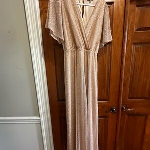 Baltic Born Shimmering Beige Maxi Dress NWOT